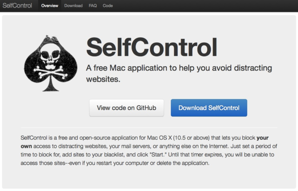 SelfControl Download Screen