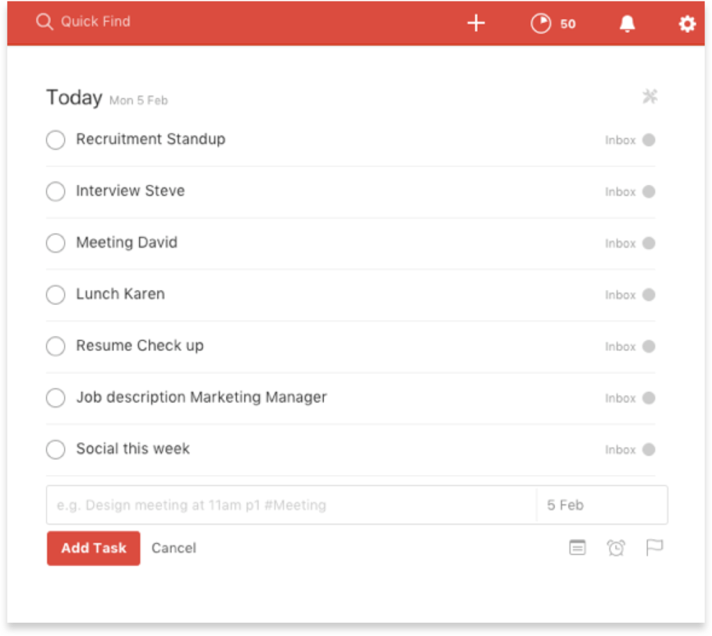 Todoist daily checklist