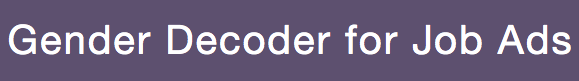 Gender Decoder