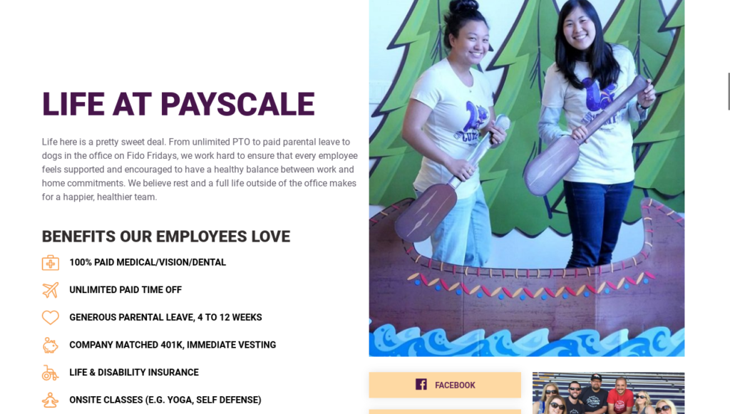 Payscale élet