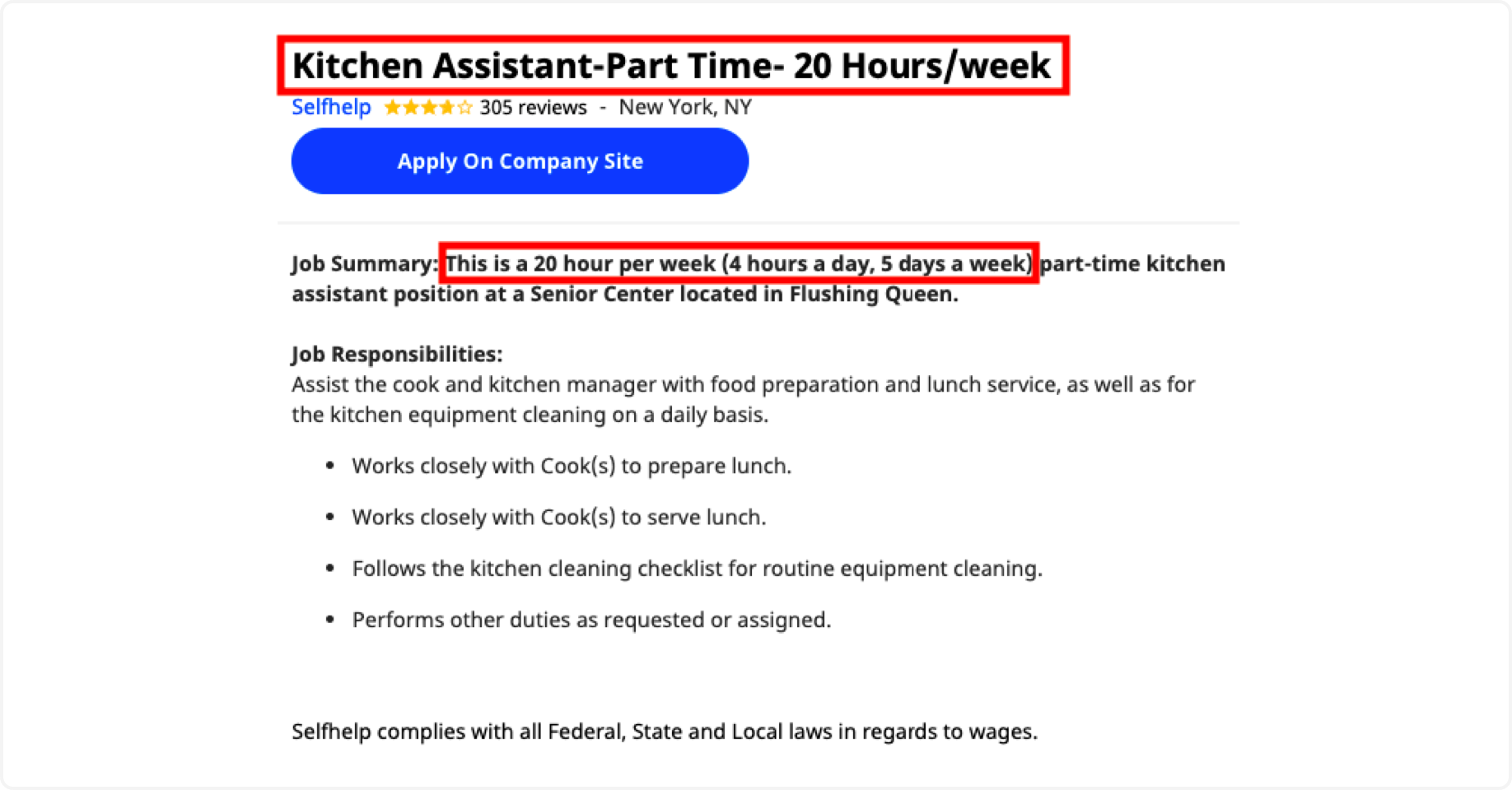 Part-Time Job Ad Examples