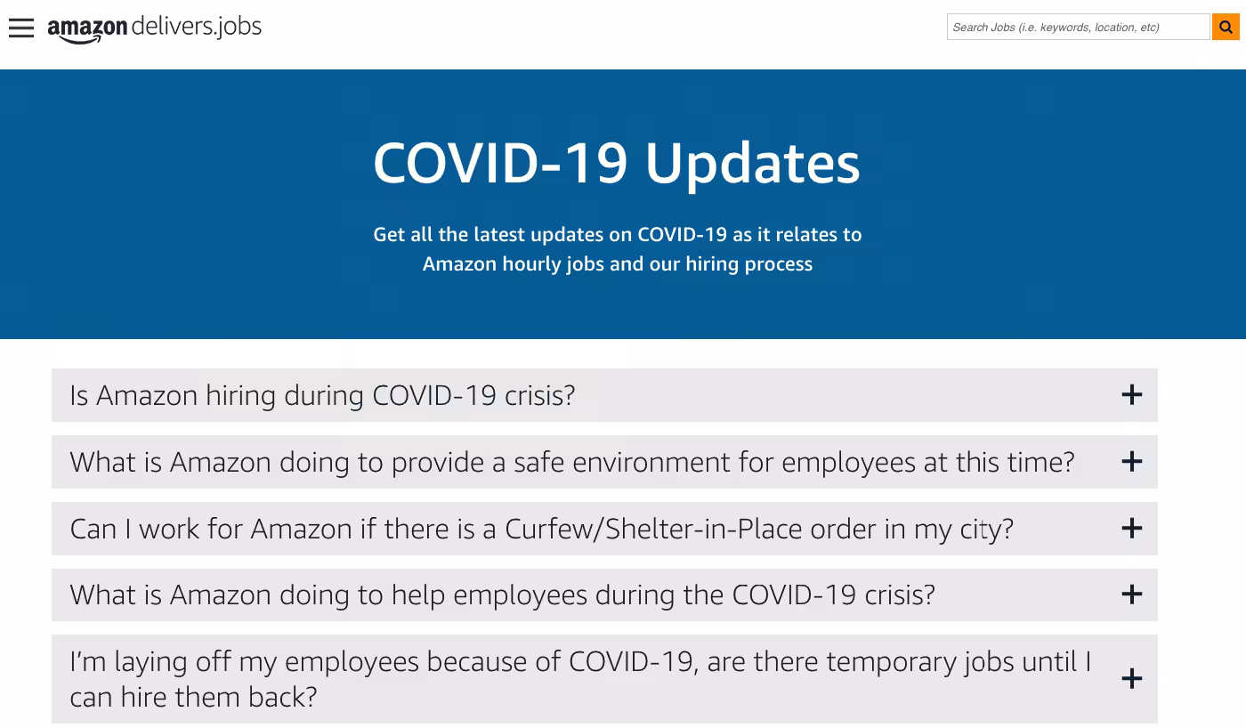 Amazon COVID-19 FAQ