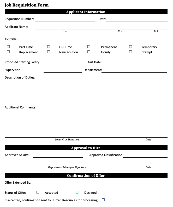 Job Requisition Form Betterteam