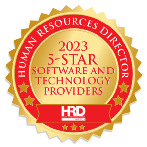 Award badge from Human Resources Director naming Harver as a 5-Star Recruiting Software solution