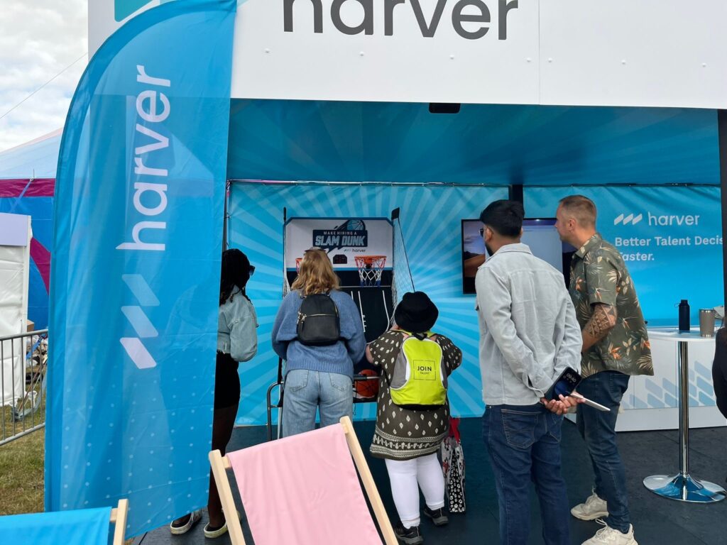 RecFest UK 2023 - Photo of Harver's stand featuring a basketball game