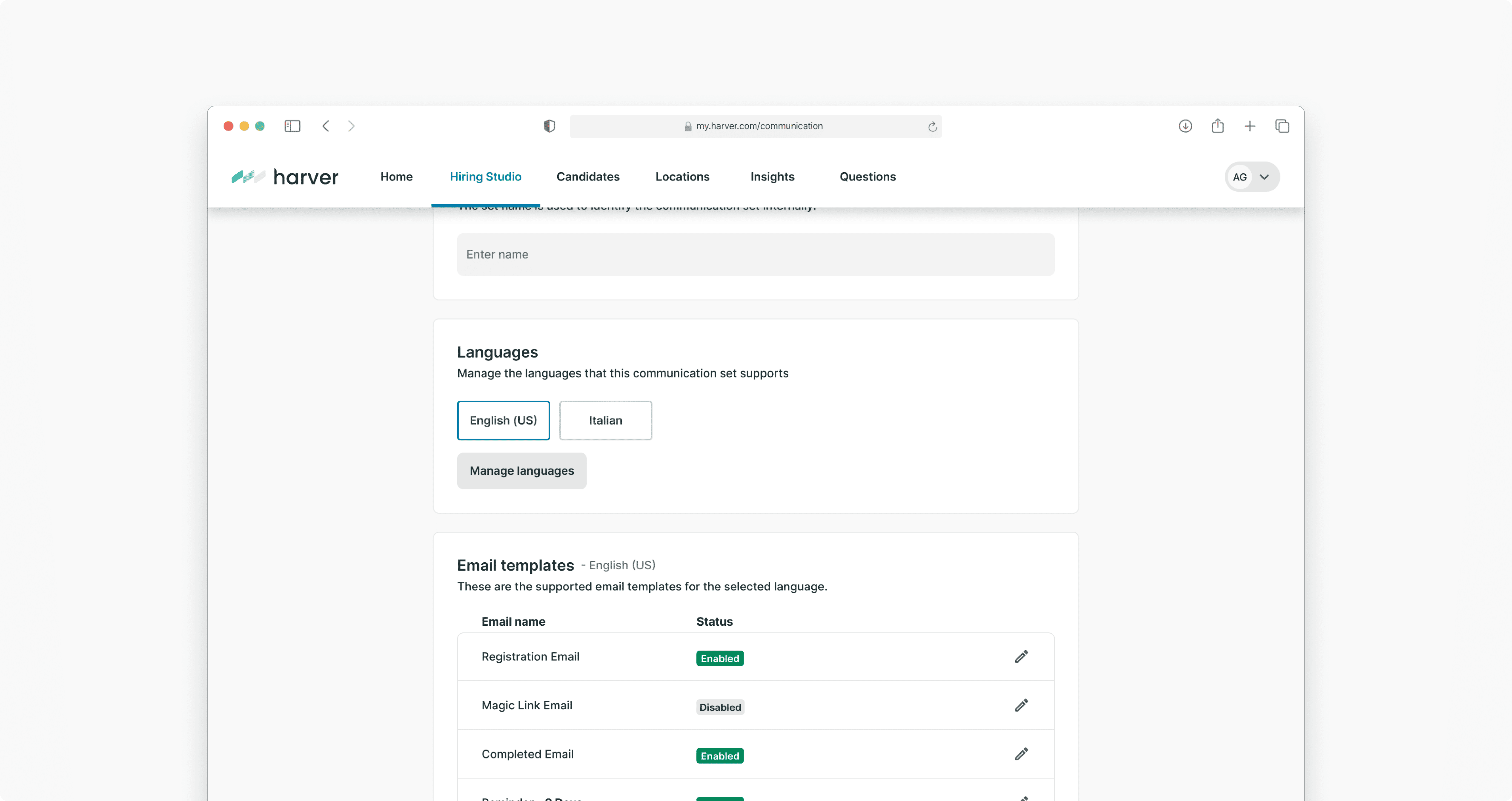 communications center software on Harver platform