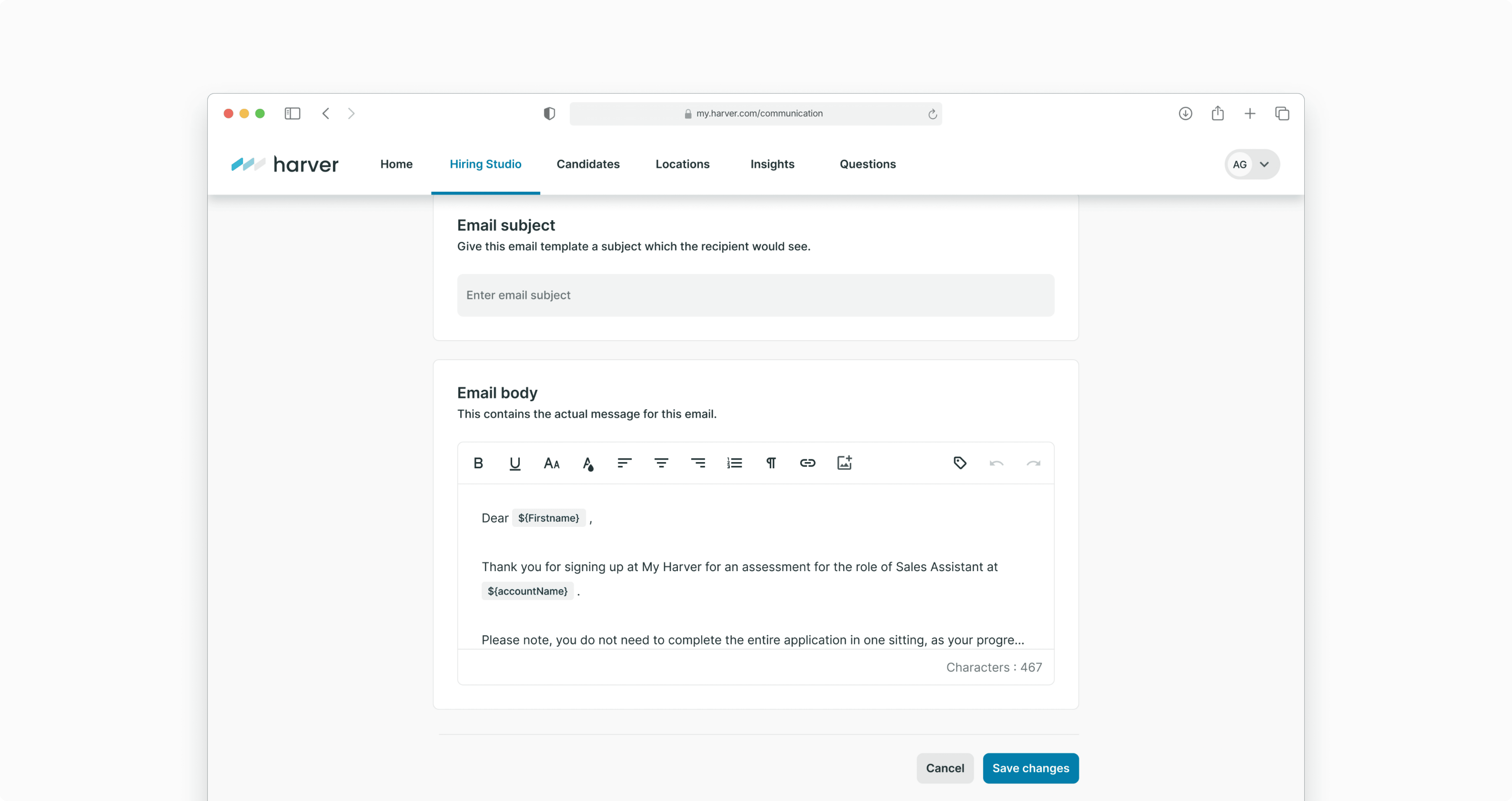 communications center software on Harver platform
